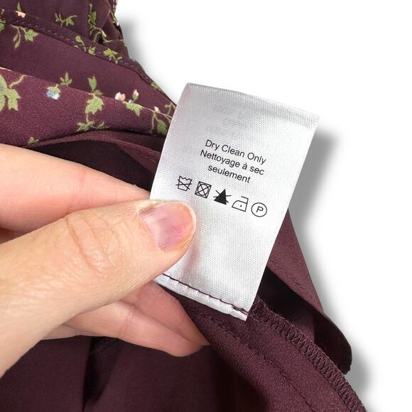 Veronica Beard NWT Merlot Multi Floral Print Taras Silk Ruched Mini Skirt Size 4 - Picture 10 of 10